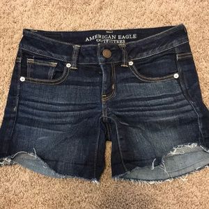 American Eagle dark wash shorts